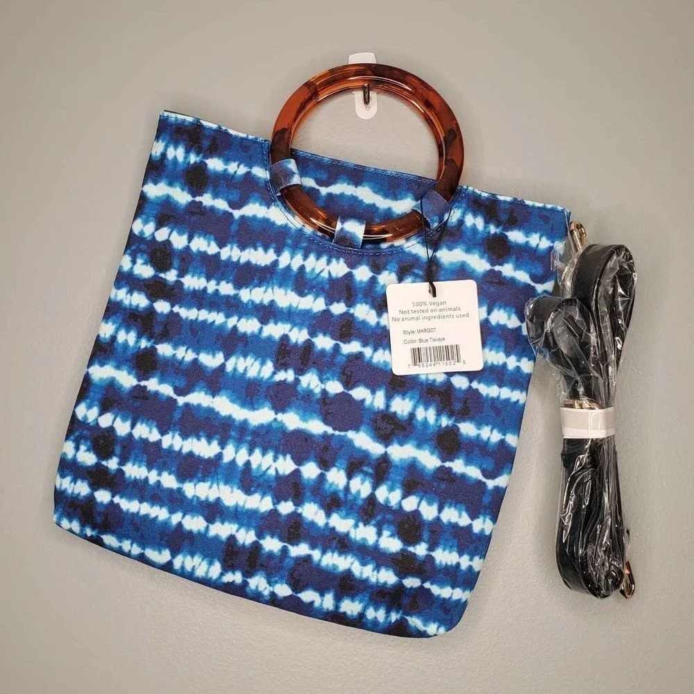 Jelavu Margot vegan tie dye handbag tortoise handle detachable crossbody strap‎ - Picture 2 of 12